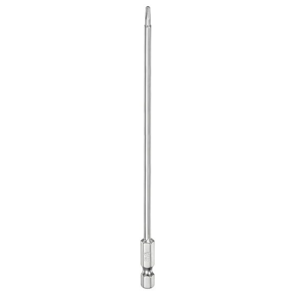 Uxcell T10 Security Torx Bit 1/4" Hex Shank 6" S2 Steel Magnetic Tamper Resistant Star Bits Torx Head with Hole