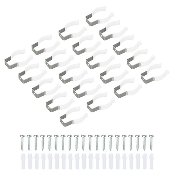 Uxcell T10 U Clips Holder Bracket for LED Light Bulb Mounting Bracket Fluorescent Tube Holder Clamps White 20 Pack