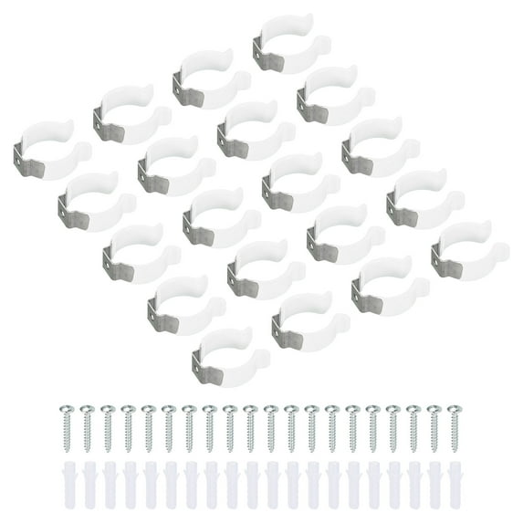 Uxcell T10 U Clips Holder Bracket for LED Light Bulb Mounting Bracket Fluorescent Tube Holder Screw Clamps White 20 Pack