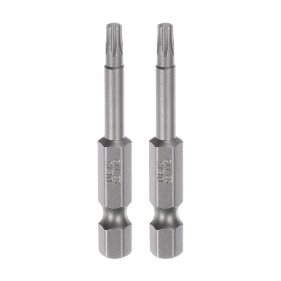 Uxcell T15 Magnetic Security Star 5 Point Torx Screwdriver Bit 1/4" Hex Shank 2" Length, 2 Pack
