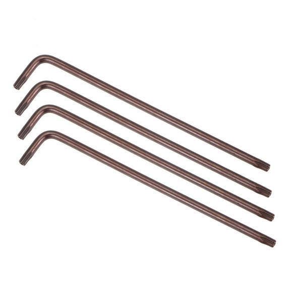 Uxcell T15 Tamper Proof Torx Star Key Bit Wrench, L-Shape 4.06 inch Long Arm, S2 Steel 4 Pack