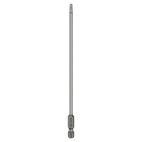 Uxcell T15 Torx Head Screwdriver Bit 1/4" Hex Shank 6" (150mm) Long Magnetic No Hole Tip 6 Point Star Screw Driver