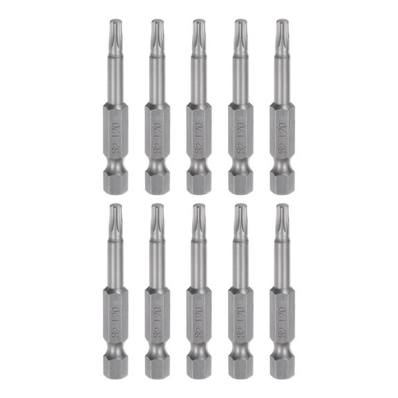Uxcell T20 Magnetic Security Star 5 Point Torx Screwdriver Bit 1/4" Hex Shank 2" Length, 10 Pack