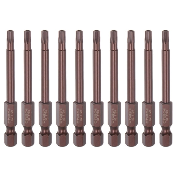 Uxcell T20 Magnetic Security Torx Screwdriver Bit 1/4" Hex Shank 3" Length, Red 10 Pack