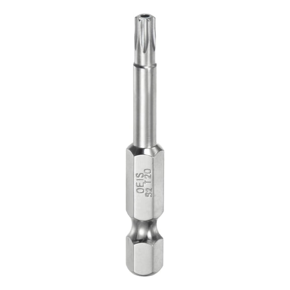 Uxcell T20 Security Torx Bit 1/4" Hex Shank 2" S2 Steel Magnetic Tamper Resistant Star Bits Torx Head with Hole