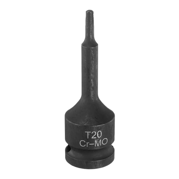 Uxcell T20 Torx Bit Socket 1/2" Drive 6 Point Torx Star Screwdriver Socket Adapter CR-MO Steel Impact Bit Sockets