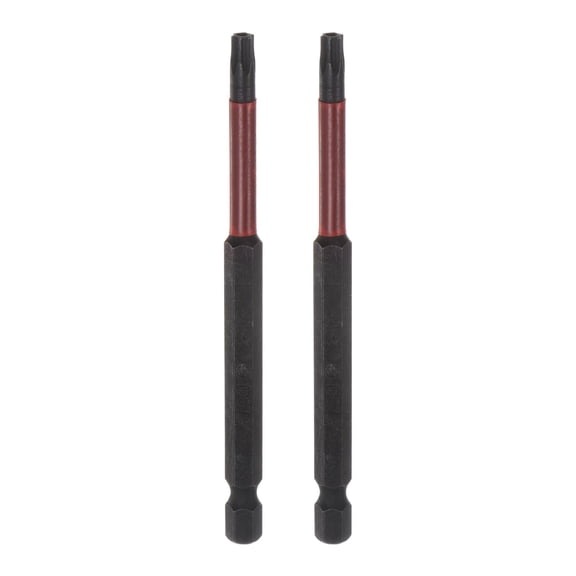 Uxcell T25 Magnetic Security Impact Torx Screwdriver Bit 1/4" Hex Shank 4" Length, 2 Pack