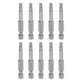 thumbnail image 1 of Uxcell T25 Magnetic Security Star 5 Point Torx Screwdriver Bit 1/4" Hex Shank 2" Length, 10 Pack, 1 of 6