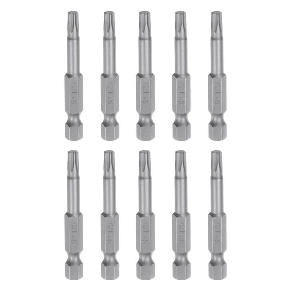 Uxcell T25 Magnetic Security Star 5 Point Torx Screwdriver Bit 1/4" Hex Shank 2" Length, 10 Pack