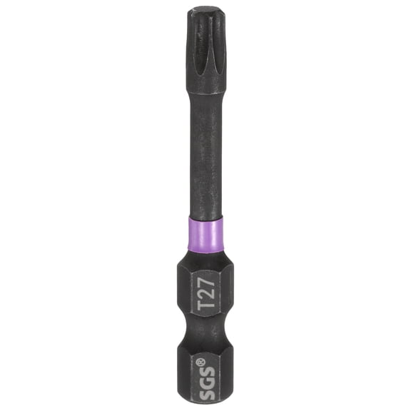 Uxcell T27 Torx Impact Screwdriver Bit 1/4" Hex Shank 2" Long Magnetic No Hole