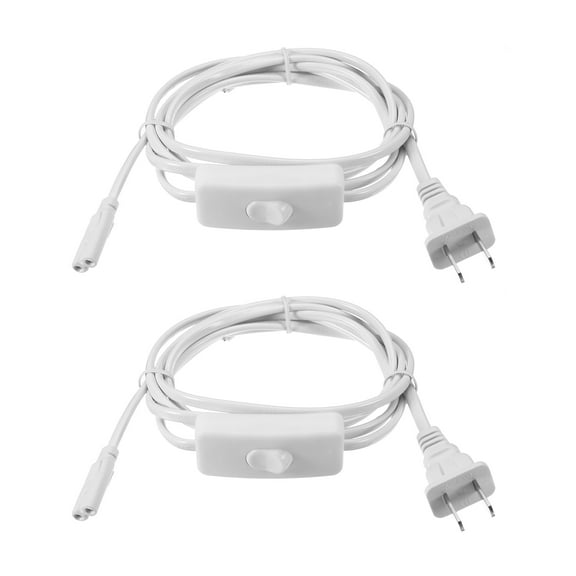 Uxcell T4 T5 T8 LED Light Power Cord 1.8M / 6FT Extension Cable Wire Switch for 2 Pin LED Integrated Tube Light 2pcs