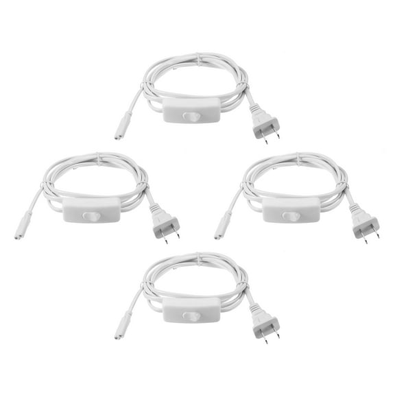 Uxcell T4 T5 T8 LED Light Power Cord 1.8M / 6FT Extension Cable Wire Switch for 2 Pin LED Integrated Tube Light 4pcs