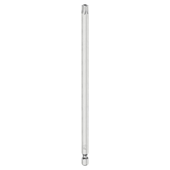Uxcell T40 Security Torx Bit 1/4" Hex Shank 6" S2 Steel Magnetic Tamper Resistant Star Bits Torx Head with Hole