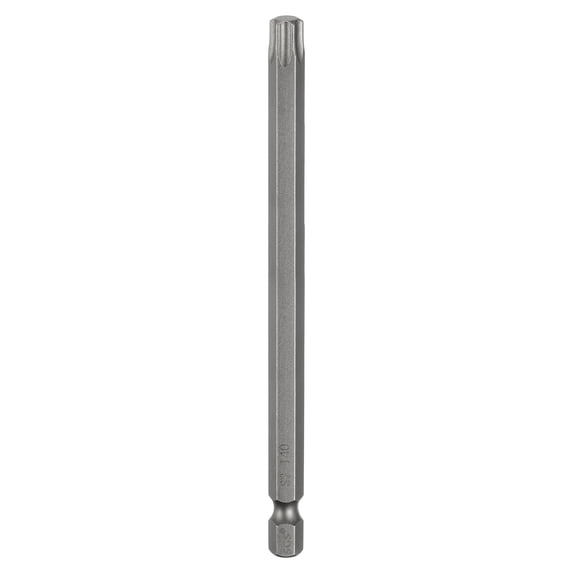 Uxcell T40 Torx Head Screwdriver Bit 1/4" Hex Shank 4.3" (110mm) Long Magnetic No Hole Tip 6 Point Star Screw Driver
