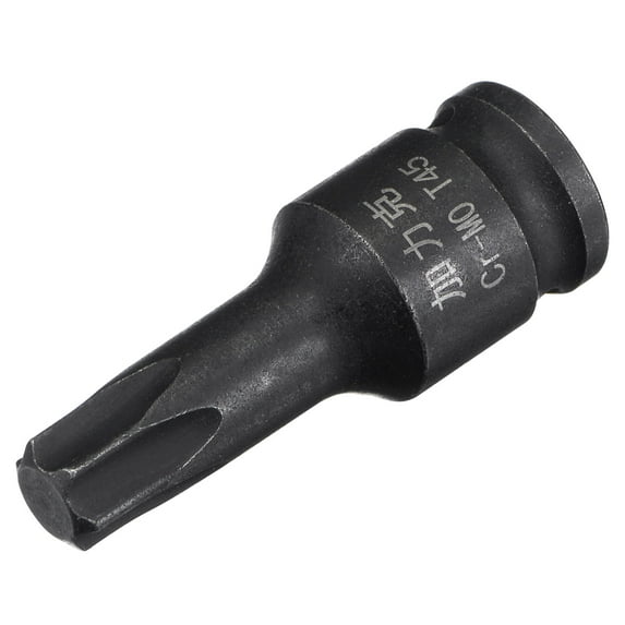 Uxcell T45 Impact Torx Bit Socket, 1/4" Square Drive 35mm Length CR-MO Metric Sizes