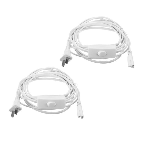 Uxcell T5 T8 LED Tube Light Power Cord, 2pcs 9.8FT Extension Cable Wire with Switch for 3 Pin LED Integrated Tube Light