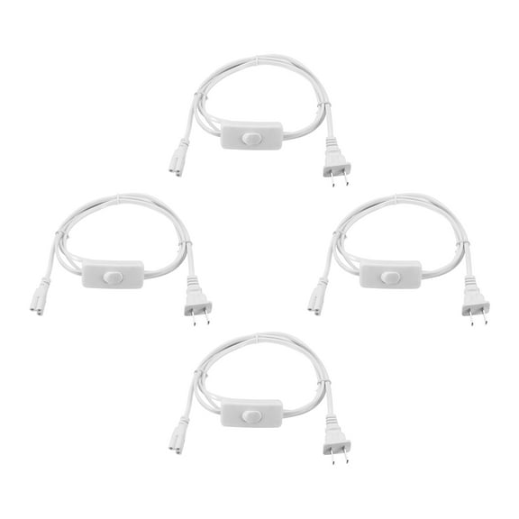 Uxcell T5 T8 LED Tube Light Power Cord 4 Pcs 5FT Extension Cable Wire with Switch for 3 Pin LED Integrated Tube Light
