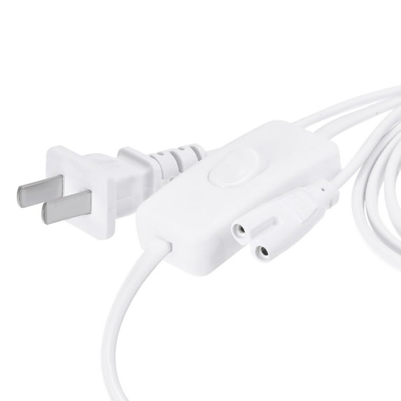 Uxcell T5 T8 LED Tube Power Extension Cable with Switch 2Pin 3Meter Length White 2Pcs