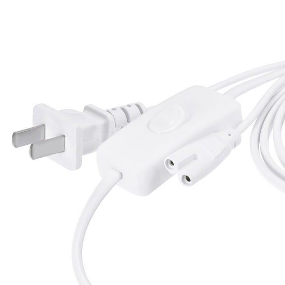 Uxcell T5 T8 LED Tube Power Extension Cable with Switch 2Pin 3Meter Length White