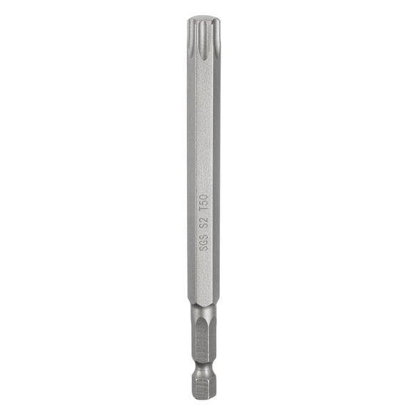 Uxcell T50 Torx Head Screwdriver Bit 1/4" Hex Shank 4.3" (110mm) Long Magnetic No Hole Tip 6 Point Star Screw Driver