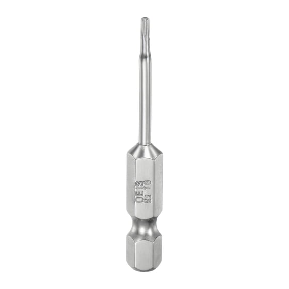 Uxcell T6 Security Torx Bit 1/4" Hex Shank 2" Long S2 Steel Magnetic Tamper Resistant Star Bits Torx Head with Hole