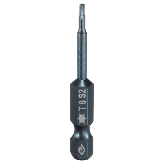 Uxcell T6 Torx Screwdriver Bit 1/4" Hex Shank 2" Long S2 Steel Magnetic 6 Point Screw Driver Bits Industrial Grade Tamper Proof Star Drill Bits with No Hole Torx Head