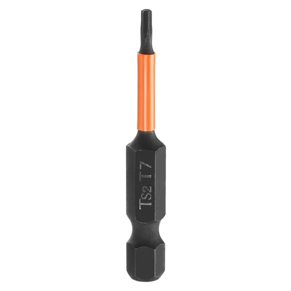 Uxcell T7 Torx Head Screwdriver Bit 2" Long 1/4" Hex Shank Magnetic Tamper Proof 6 Point Star Screw Driver Black Phosphate