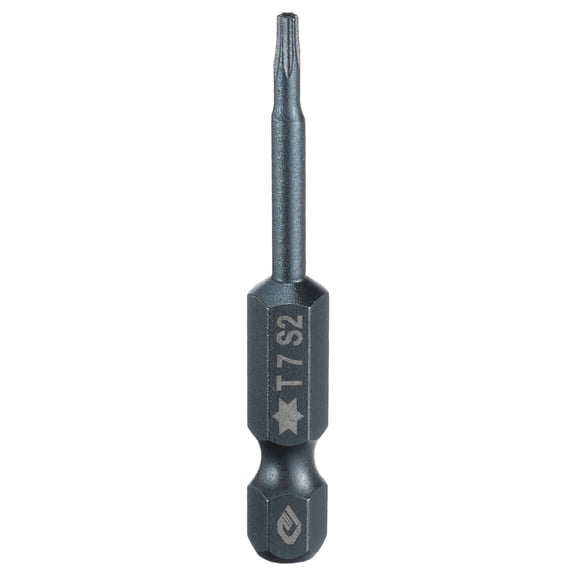 Uxcell T7 Torx Screwdriver Bit 1/4" Hex Shank 2" Long S2 Steel Magnetic 6 Point Screw Driver Bits Industrial Grade Tamper Proof Star Drill Bits with No Hole Torx Head