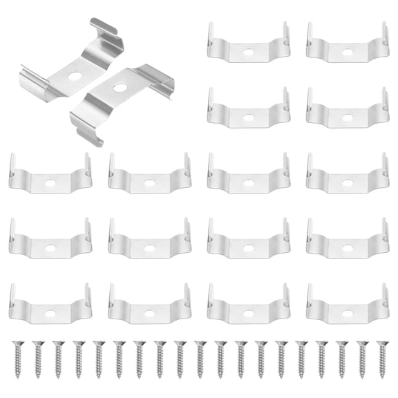 Uxcell T8 Clips Bracket Hanger Fluorescent Tube Integrated Bulb Holder Clamps with Screw U Style 16pcs
