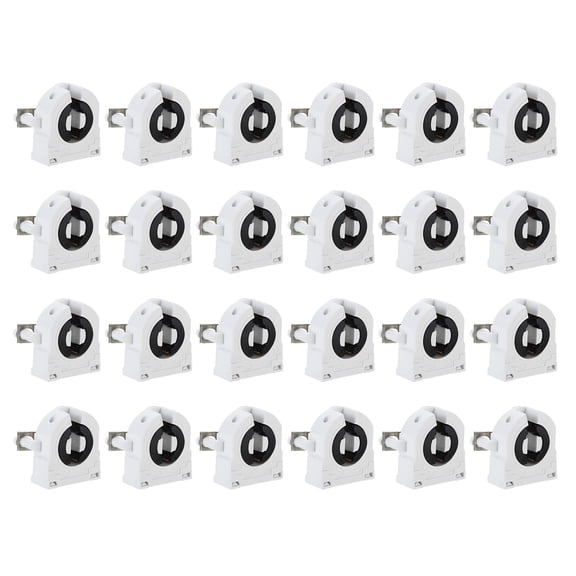 Uxcell T8 Fluorescent Light Holder, 24 Pack G13 Lamp Base LED Fluorescent Tube Light Socket, 27x31x18mm