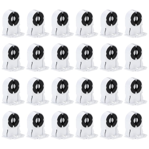 Uxcell T8 Fluorescent Light Holder, 24 Pack G13 Lamp Base LED Fluorescent Tube Light Socket, 37x29x23mm