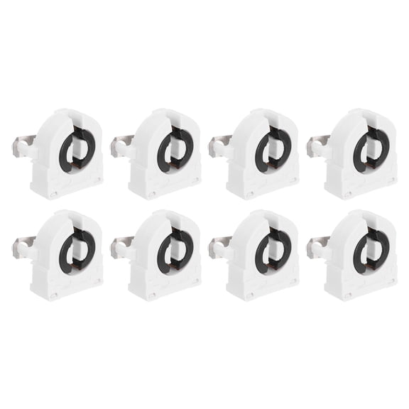 Uxcell T8 Grille Lamp Holder,8 Pcs Light Socket Base Holder Non-Shunted Tombstone Flame Retardant Lamp Sockets, White