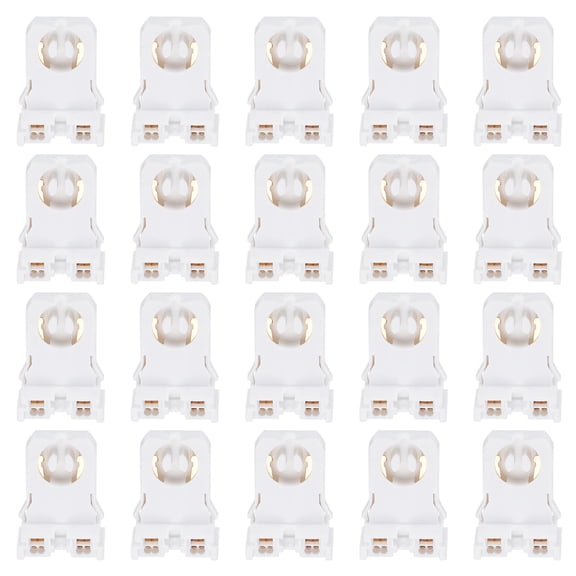 Uxcell T8 Lamp Holder, 50Pcs Non-shunted Tombstone Light Socket G13 Base for LED Fluorescent Tube, White Black