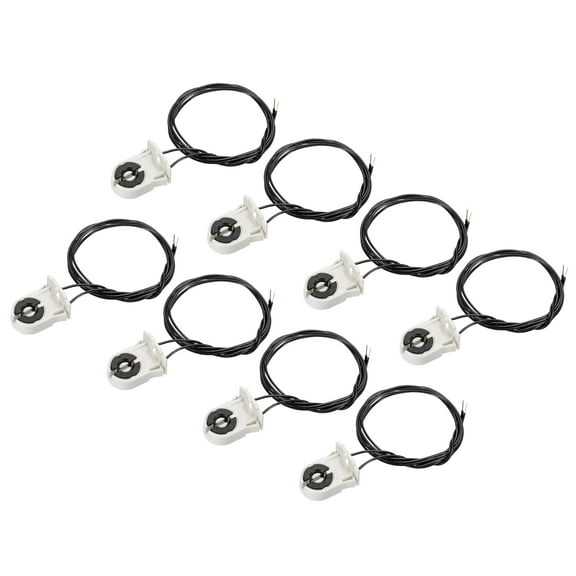 Uxcell T8 Lamp Holder Socket Non-Shunted Light Holder with Wire 37x30x24mm for LED Fluorescent Tube, Pack of 8