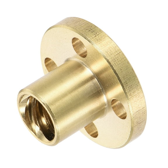 Uxcell T8 Screw Trapezoidal Nut Round 2mm Pitch 8mm for 3D Printer Brass Tone