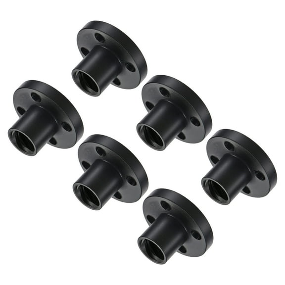 Uxcell T8 POM Screw Trapezoidal Nut 2mm Pitch 8mm for 3D Printer Black 6Pack