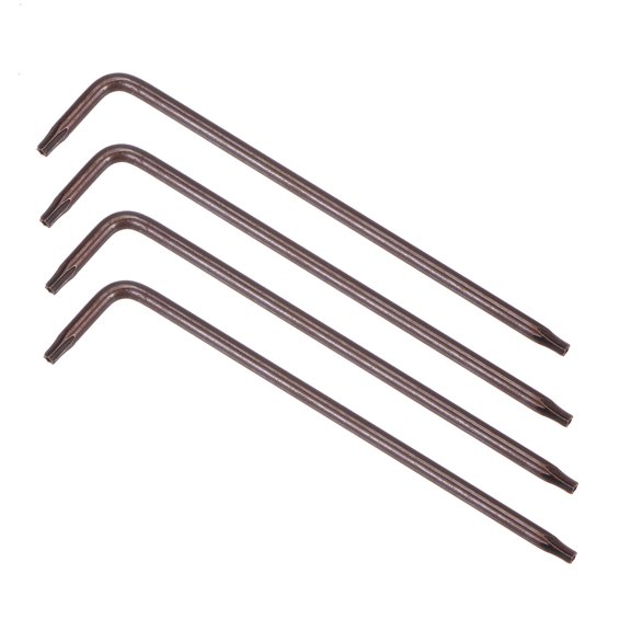 Uxcell T9 Tamper Proof Torx Star Key Bit Wrench, L-Shape 3.35 inch Long Arm, S2 Steel 4 Pack