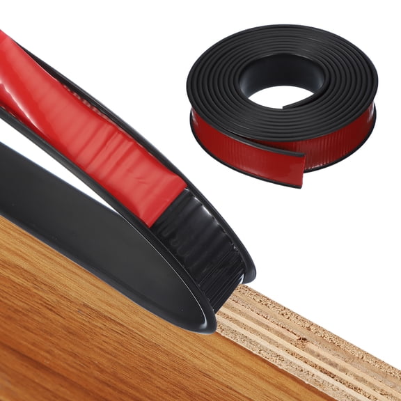 Uxcell TPE U-Shape Edge Banding Self Adhesive Flexible Veneer Edging Trim Furniture Edge Protector for Shelf Cabinet Table Black 1-9/16 Inch x 13ft