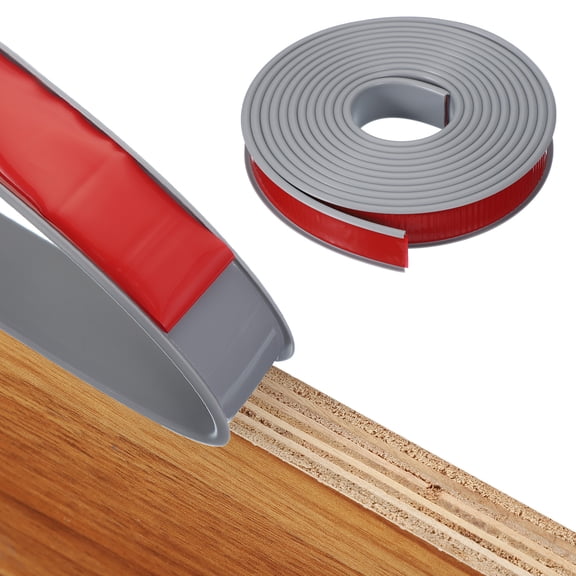 Uxcell TPE U-Shape Edge Banding Self Adhesive Flexible Veneer Edging Trim Furniture Edge Protector for Shelf Cabinet Table Gray 1 Inch x 13ft