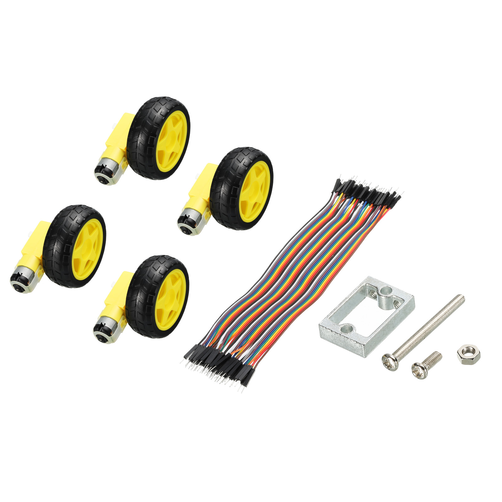 Uxcell TT Gear Motor Wheel Kit Single Shaft I Shape 36V for Smart Car