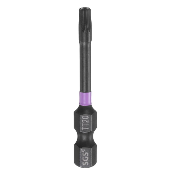 Uxcell TT20 Torx Impact Screwdriver Bit 1/4" Hex Shank 2" Long Magnetic with Hole