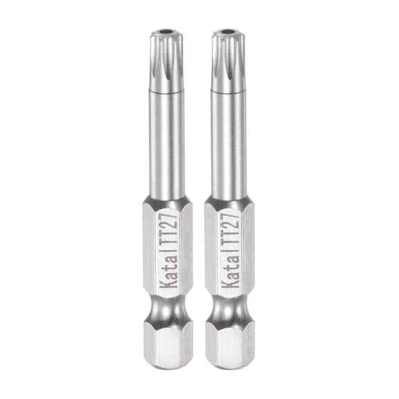 Uxcell TT27 Magnetic Security Star 7 Point Torx Screwdriver Bit 1/4" Hex Shank 2" Length Screw Driver, 2 Pack