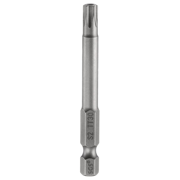 Uxcell TT30 Security Torx Head Screwdriver Bit 2.56" (65mm) Long 1/4" Hex Shank Magnetic Tamper Proof 6 Point Star Screw Driver