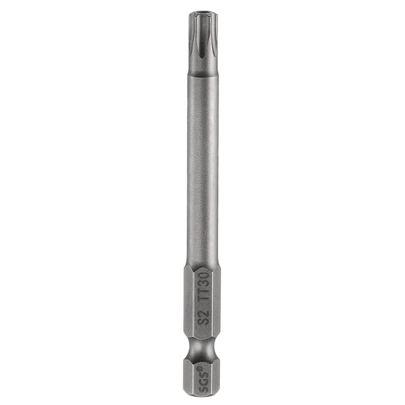 Uxcell TT30 Security Torx Head Screwdriver Bit 3.15" (80mm) Long 1/4" Hex Shank Magnetic Tamper Proof 6 Point Star Screw Driver