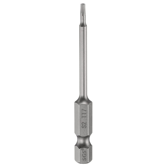 Uxcell TT7 Security Torx Head Screwdriver Bit 2.56" (65mm) Long 1/4" Hex Shank Magnetic Tamper Proof 6 Point Star Screw Driver