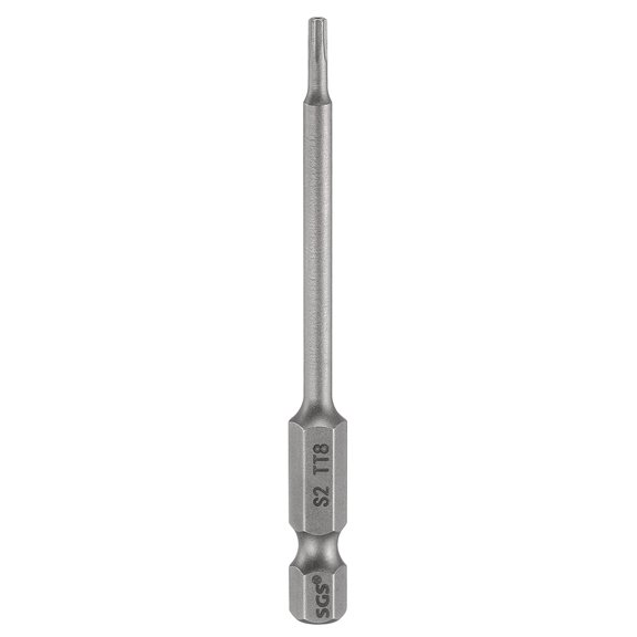 Uxcell TT8 Security Torx Head Screwdriver Bit 3.15" (80mm) Long 1/4" Hex Shank Magnetic Tamper Proof 6 Point Star Screw Driver