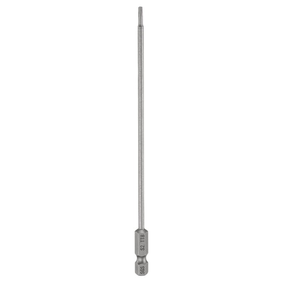Uxcell TT8 Security Torx Head Screwdriver Bit 6" (150mm) Long 1/4" Hex Shank Magnetic Tamper Proof 6 Point Star Screw Driver
