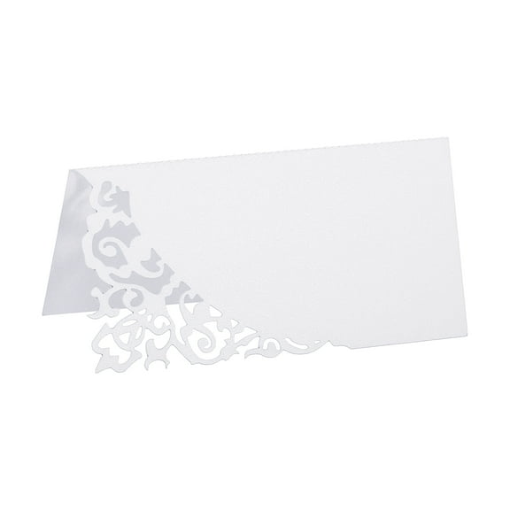Uxcell Table Name Place Cards,50pack Favor Decor Hollow Design Seat Blank Card, White