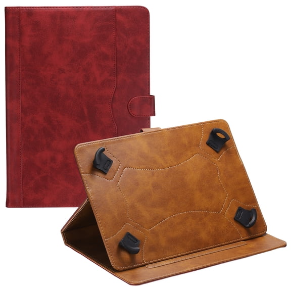 Uxcell Tablet Case (11.8 x 8.5 Inch) - PU Leather Folio Standing Protective Case Universal Protective Cover Case for 11-12.4 Inch Tablet, Red