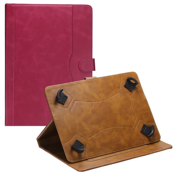 Uxcell Tablet Case (11.8 x 8.5 Inch) - PU Leather Folio Standing Protective Case Universal Protective Cover Case for 11-12.4 Inch Tablet, Rose Red